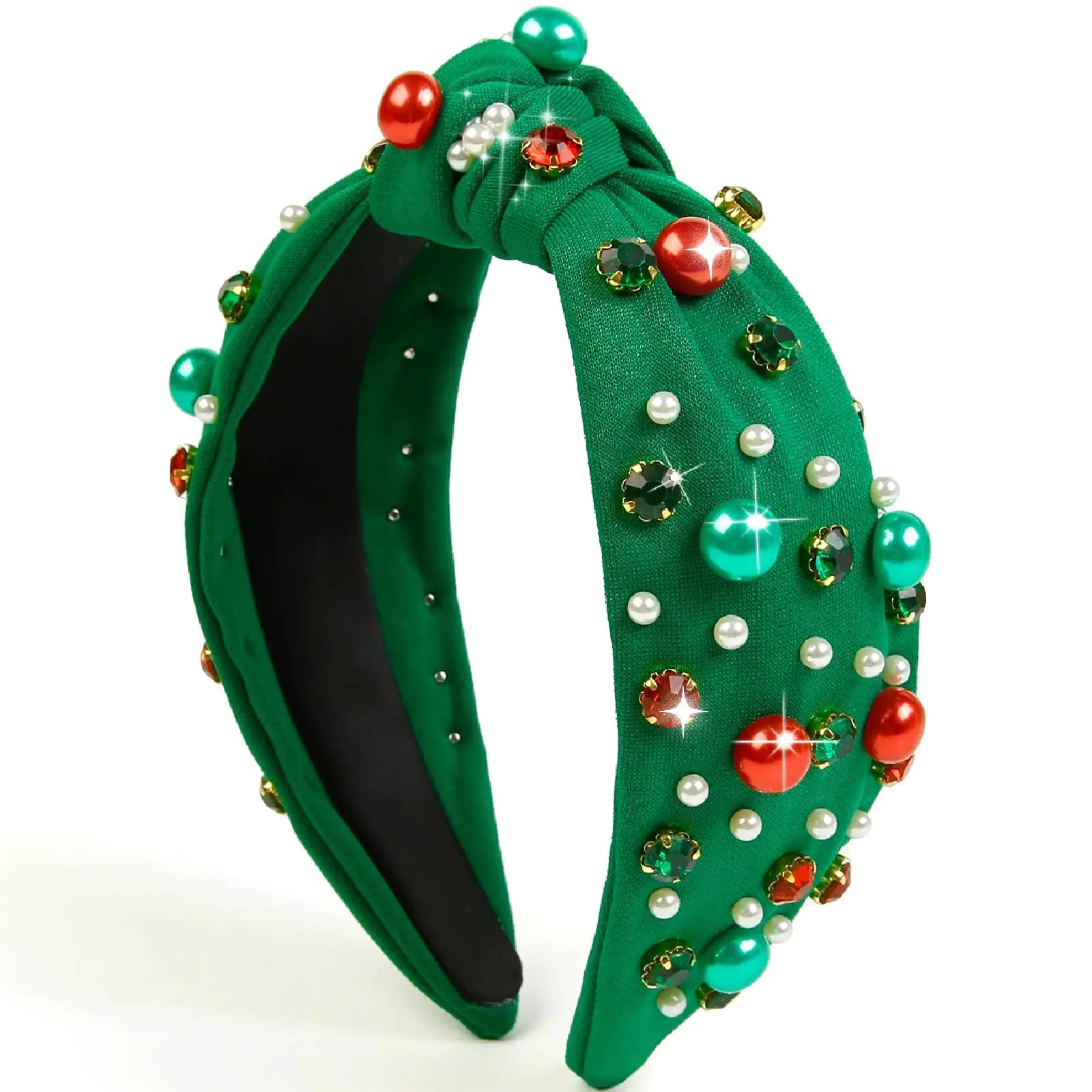 Festive Pearl Rhinestone Christmas Headbands