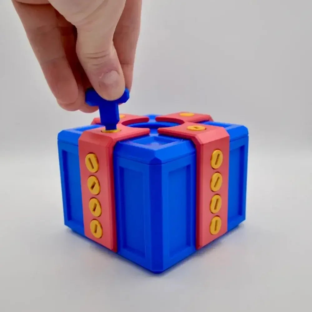 Large Annoying Gift Box with Screws 3D Printed Figurines Miniatures Card Container Prank Screw Box for Fun Household Use