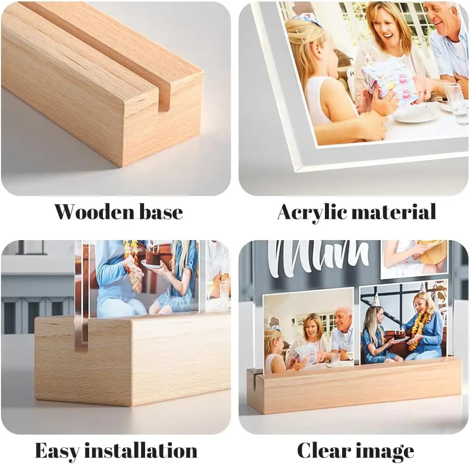 Personalised Acrylic Spotify Music Photo Plaque LED Night Light Custom