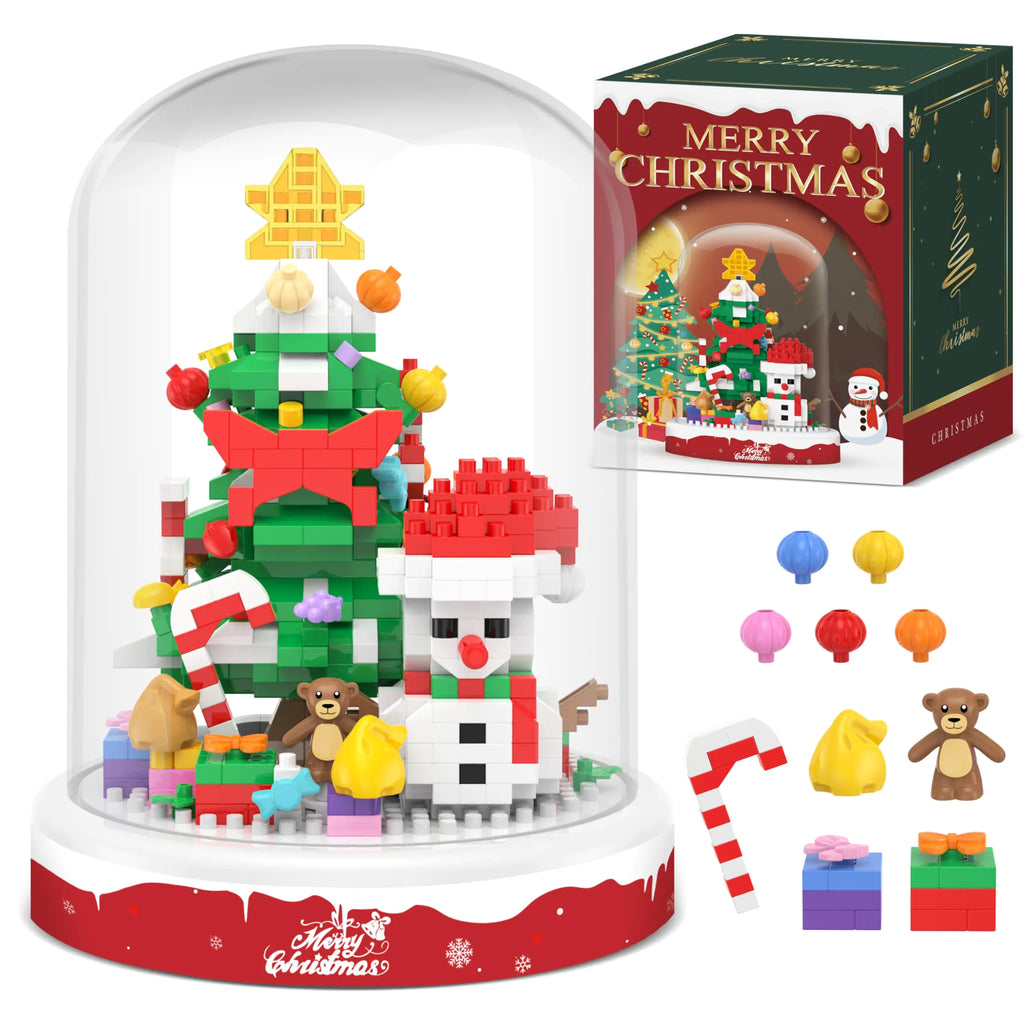 Festive Tree & Snowman Block Set - 516pcs Christmas Kit